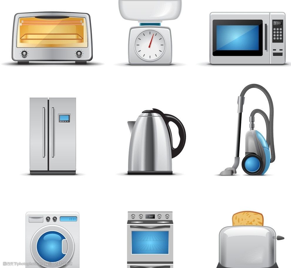家电矢量图 现代家居设计的视觉利器